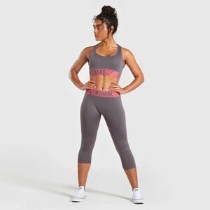Gymshark Flex Pink and Grey Seamless Cropped Leggings